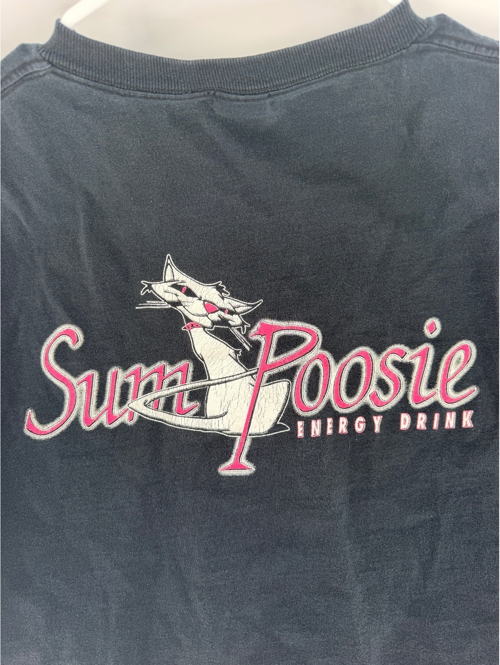 Fruit of the Loom Heavy Cotton XL Black Sum Poosie Energy Drink T-Shirt